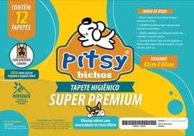 Tapete Pitsy Bichos Higiênico 60x55 - 12 unidades