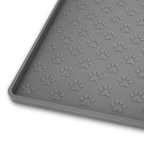 Tapete Placemat Ptom para cães e gatos, grau alimentício, cinza silicone