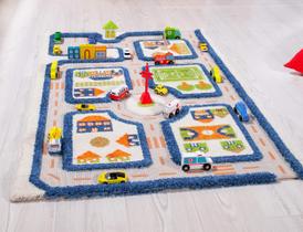 Tapete Play Mat IVI Thick 3D para crianças com design urbano colorido