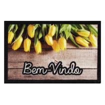 Tapete Porta Bem-Vindo Flores Amarelas Estampa Digital - Inova Tapetes
