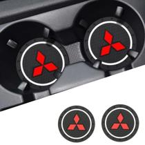 Tapete Porta Copos Decorativo Mitsubishi Outlander Lancer Asx Pajero L200 Triton eclipse