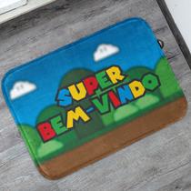 Tapete Porta de Entrada Mario Super Bem Vindo - Lado Kids