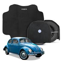 Tapete Porta Malas Carpete Fusca 1970 a 1995 Preto com Capa de Estepe 2 Peças Tapete Porta Malas Carpete Fusca 1970 a 1995 Preto com Capa de Estepe 2 Peças