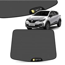 Tapete Porta Malas Liso PVC Renault Captur 2017 e 2020 Preto com Emblema e Grafia Bordado