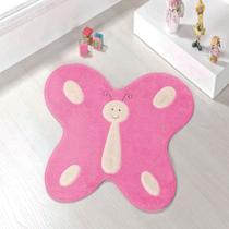 Tapete Premium Baby Borboleta Feliz 88cm x 66cm Rosa Guga Tapetes