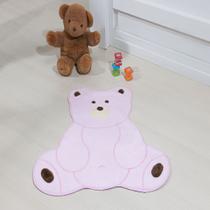 Tapete Premium Baby Urso Fofo 74cm x 70cm Rosa Guga Tapetes