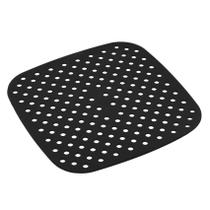 Tapete Protetor de Silicone P/ Air Fryer Quadrado Preto 18Cm - Lyor