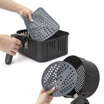 Tapete Protetor Silicone Air Fryer Quadrado Redondo Cinza Tapete Protetor Silicone Air Fryer Quadrado Redondo Cinza