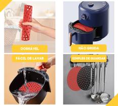 Tapete Protetor Silicone Airfryer Fritadeira 20cm Redondo Vermelho - AuShopExpress