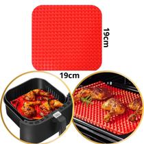 Tapete Protetor Silicone P/ fritadeira Airfryer Modelo 19 Cm Quadrado