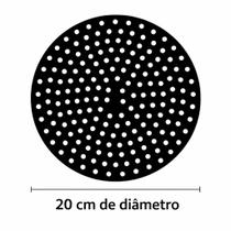 Tapete Protetor Silicone Para Air Fryer Fritadeira Universal Não Gruda Redondo preto