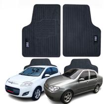 Tapete PVC Antiderrapante 4 Peças Bordado 500 Palio Siena Strada Weekend Idea Uno Fire/Mille Fiorino