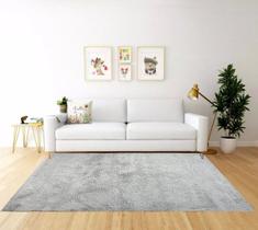 Tapete quadrado 1,50x1,50 apolo não escorrega toque macio moderno otima qualidade- prata-apolo