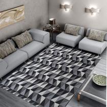 Tapete Quarto Antiderrapante Jacquard Versátil 132x200cm Preto Casa Dona