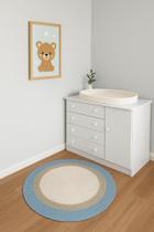 Tapete quarto do bebe de croche azul menino 1m