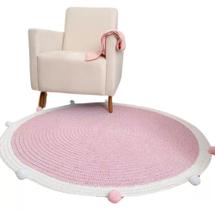 Tapete quarto infantil menina rosa e off