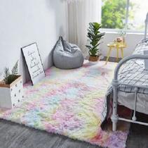 Tapete Quarto Menina Macio 2,00 X 1,40 m Tie Dye Tapete Quarto Menina Macio 2,00 X 1,40 m Tie Dye