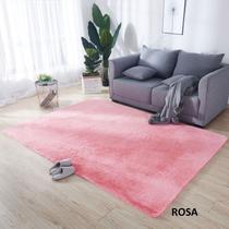 Tapete Rabbit Toque Pelo de Coelho Veludo Sintético 1,00m x 1,40m Antiderrapante Macio Quarto e Sala