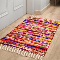 Tapete RAJRANG Boho Chindi 51x81cm Multicolor com Franjas Tapete RAJRANG Boho Chindi 51x81cm Multicolor com Franjas