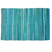 Tapete Ramanta Home tecido à mão 100% algodão Chindi Rag Teal 60x90cm Tapete Ramanta Home tecido à mão 100% algodão Chindi Rag Teal 60x90cm