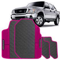 Tapete Ranger de 2004 a 2010 Rosa Jogo 4 Peças Emborrachado Sob Medida Antiderrapante Premium