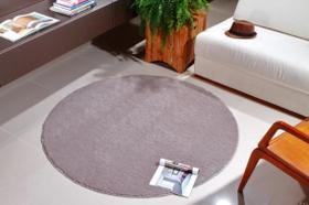 Tapete redondo 1,00x1,00 pelo curto macio 100% antiderrapante sala quarto escritorio classic oásis (cinza-1)