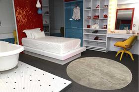 Tapete Redondo 1,20m Quarto Sala Escritório Pelo Macio Antiderrapante