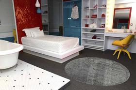 Tapete Redondo 1,50m Quarto Sala Escritório Pelo Macio Antiderrapante