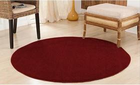 Tapete redondo 2,00 x 2,00 quarto sala escritorio loja 100% antiderrapante pelo macio classic oasis (rubi 1)