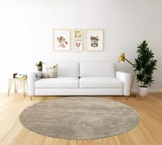 Tapete redondo 2,00x2,00 apolo não escorrega toque macio moderno otima qualidade-areia Tapete redondo 2,00x2,00 apolo não escorrega toque macio moderno otima qualidade-areia