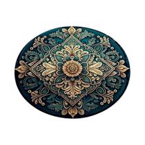 Tapete Redondo Antiderrapante Com Estampa 3D Colorida De Mandala E Chakra Para Meditação, Yoga,