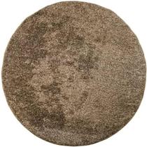 Tapete Redondo Antiderrapante Macio Apolo Felpudo Pelo Baixo Liso 2,00 x 2,00 Prata Têxtil Capuccino