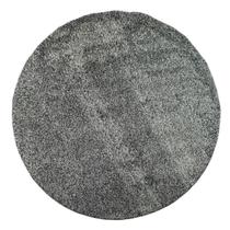 Tapete Redondo Antiderrapante Macio Apolo Felpudo Pelo Baixo Liso 2,00 x 2,00 Prata Têxtil Duo