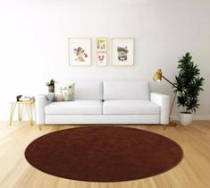 Tapete redondo apolo pelo curto macio antiderrapante 1,50x1,50 sala quarto recepção pratatextil (castor)