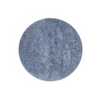Tapete Redondo Azul Cinza Felpudo Leve Antiderrapante 120cm