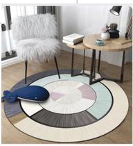 Tapete Redondo Belga 1,60M Base Antiderrapante Facil De Limpar Sem Pelo