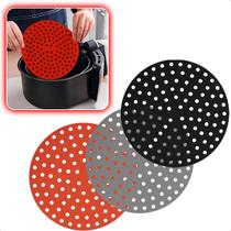 Tapete Redondo de Silicone Reutilizável para Air Fryer