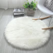 Tapete Redondo Em Pelucia Pelo Alto De 7cm Sem Forro - 150cm