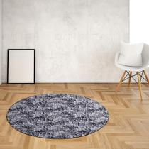 Tapete Redondo Geométrico Cairo Ø135cm Preto/Cinza - Antiderrapante Tapete Redondo Geométrico Cairo Ø135cm Preto/Cinza - Antiderrapante
