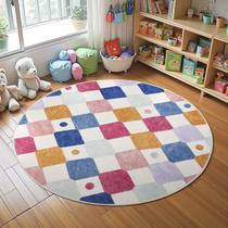 Tapete redondo infantil Jinchan 152 cm, lavável, antiderrapante, diamante