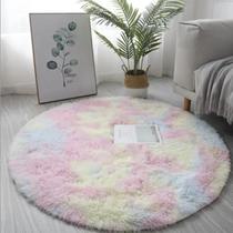 Tapete Redondo Macio E Antiderrapante Para Quarto Infantil, Carpete Fluffy Moderno Para Quarto De