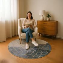 Tapete Redondo Moderno Premium 160cm Para Quarto Sala Escritório Estampa Sortida