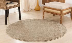 Tapete redondo Oásis 1,50m poliéster antiderrapante para sala e quarto