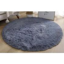 Tapete Redondo Peludo 1,40 Metros De largura Antialérgico