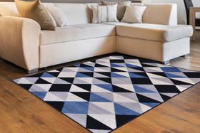 Tapete Renaissance Verona 100X150Cm Geometrico 50 Preto Azul