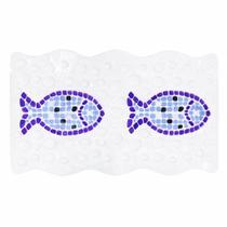 Tapete Retangular Aqua Antiderrapante Para Box 59x34cm - Azul