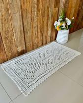 Tapete Retangular Beira de Cama 1,40mx70cm Crochê Artesanal