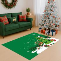 Tapete Retangular Feliz Natal Decorativo Símbolos Natalinos
