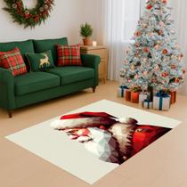 Tapete Retangular Natalino Papai Noel Anti Derrapante Festas