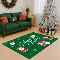 Tapete Retangular Natalino Papai Noel Anti Derrapante Festas